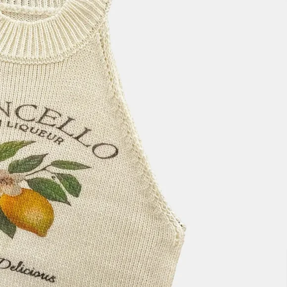 NEW! Limited Edition! Limoncello Graphic Knit Tank Top - Picture 4 of 6
